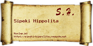 Sipeki Hippolita névjegykártya